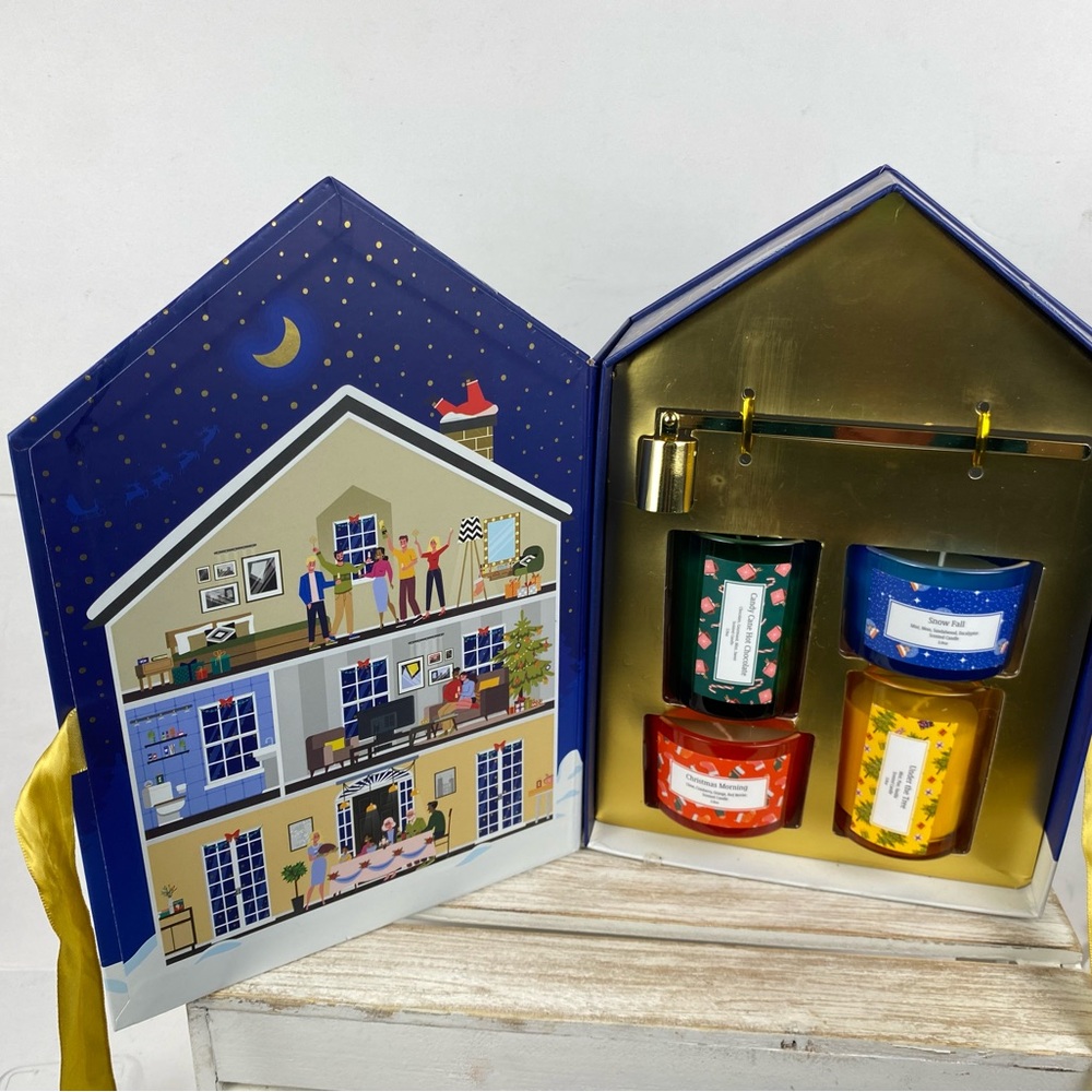 holiday themed Candle for Every Room Gift Set house-shaped box